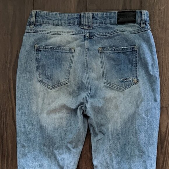 Anine Bing - Distressed Destroyed Jeans | Size 26 Relaxed Fit | Light Wash Blue - Picture 8 of 15